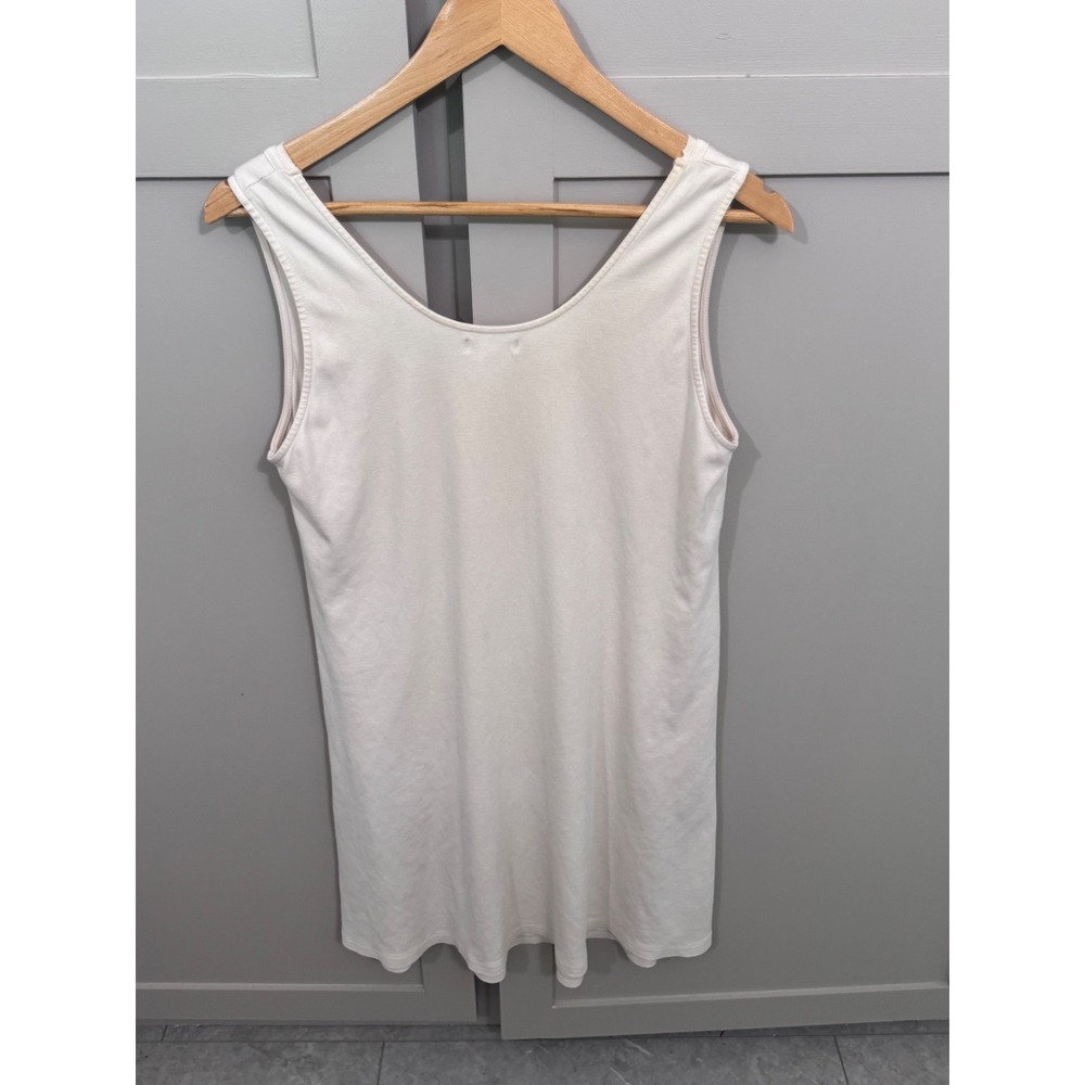 Cotn Womens Pima Cotton Ruched Scoop Neck pajamas. Off White Medium